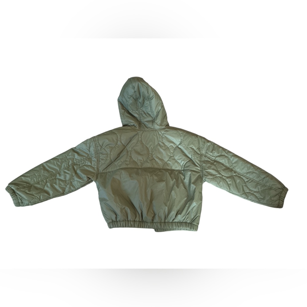 Old Navy Quilted Waterproof Hooded Jacket. Army Green. Girls’ Size Large(10-12). - Picture 2 of 10